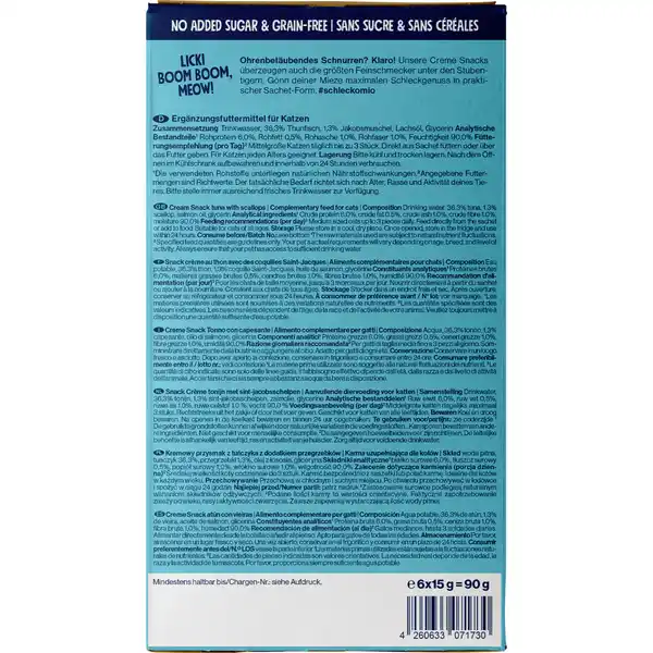 Creme Snack Thunfischfilet mit Jakobsmuschel für Katzen