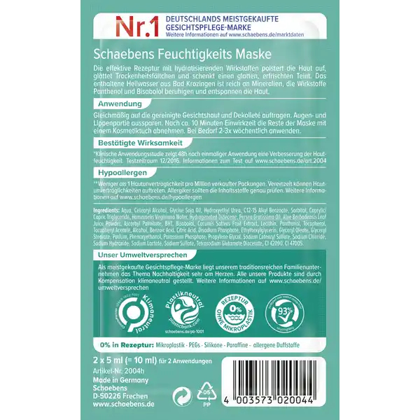 Feuchtigkeits Maske