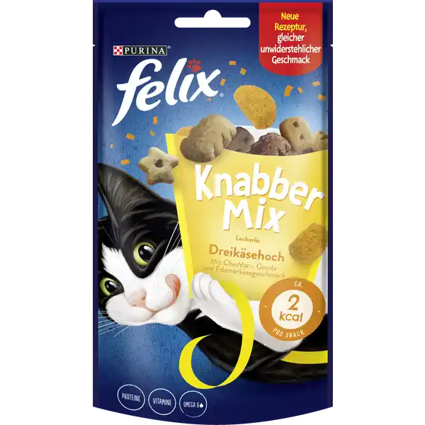 Knabber Mix Leckerlis Dreikäsehoch mit Cheddar,- Gouda- & Edamerkäsegeschmack