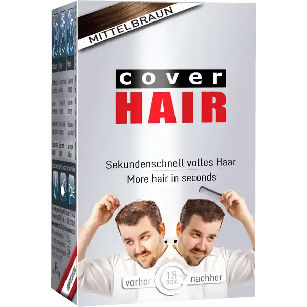 Haarverdichtung mit Schütthaar mittelbraun