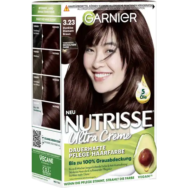 Ultra Crème Coloration Dauerhafte Pflege-Haarfarbe 3.23 Dunkles Diamant Braun