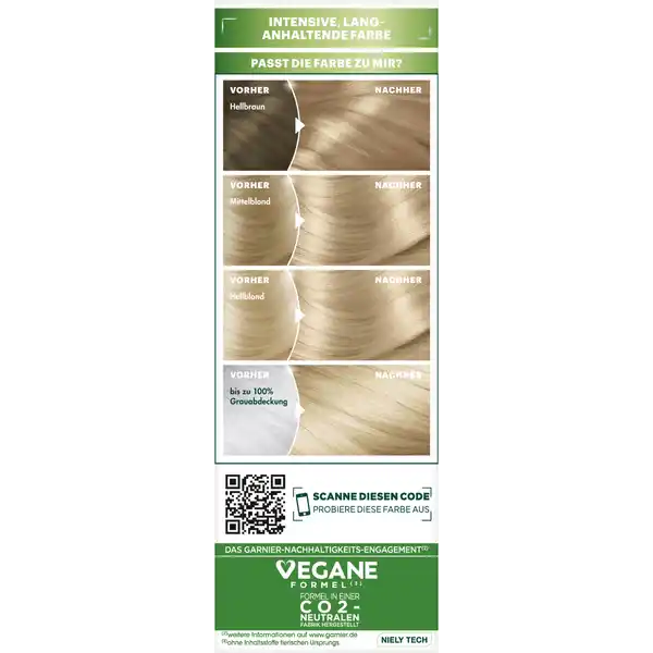 Ultra Crème Coloration Dauerhafte Pflege-Haarfarbe 8 Vanilla Blond