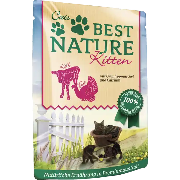 Katzenfutter Kitten Pute und Kalb mit Grünlippmuschel und Calcium