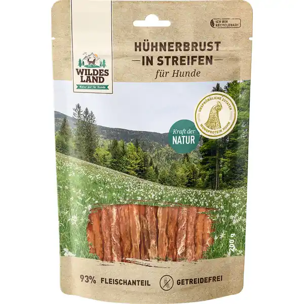 Hundesnack Hühnerbrust in Streifen