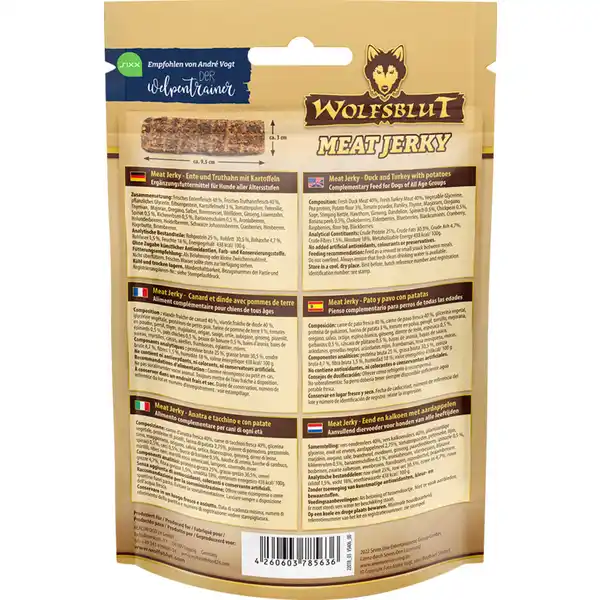 Hundesnack Meat Jerky Wild Duck Turkey