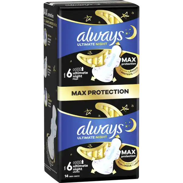 Ultra Damenbinden Secure Night Extra Lang mit Flügeln BigPack