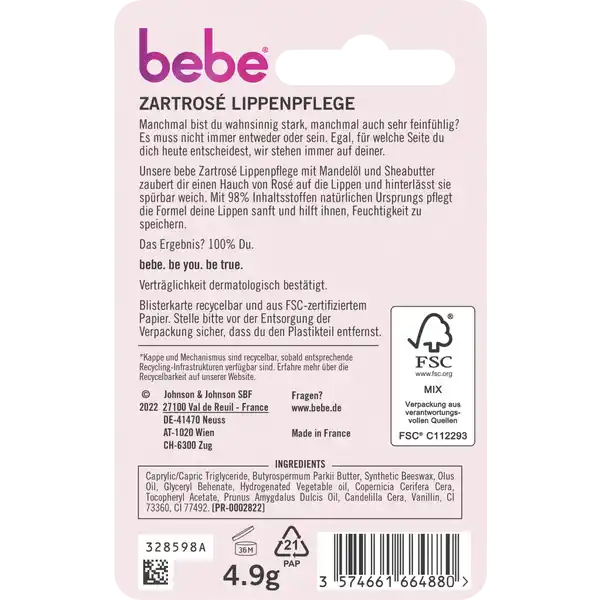 Lippenpflege Zartrosé