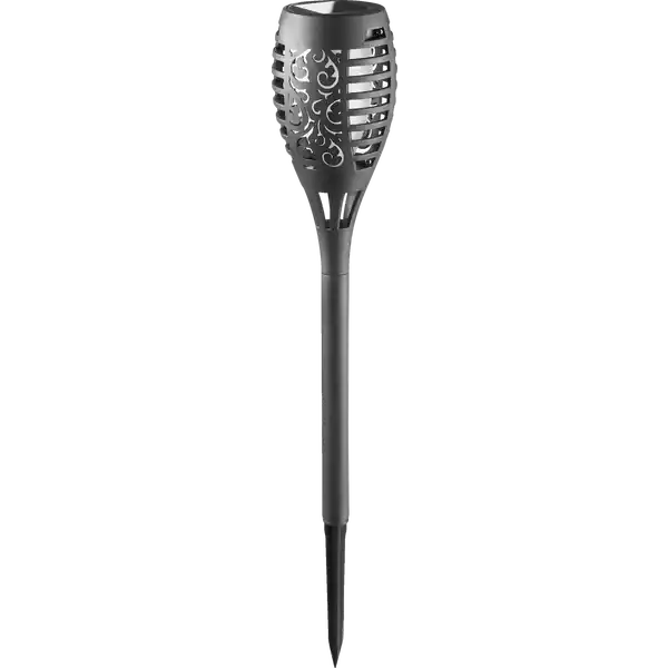 Solar-Gartenfackeln Schwarz 3er-Set