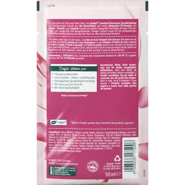 Cremebad Rosenzarte Verwöhnpflege