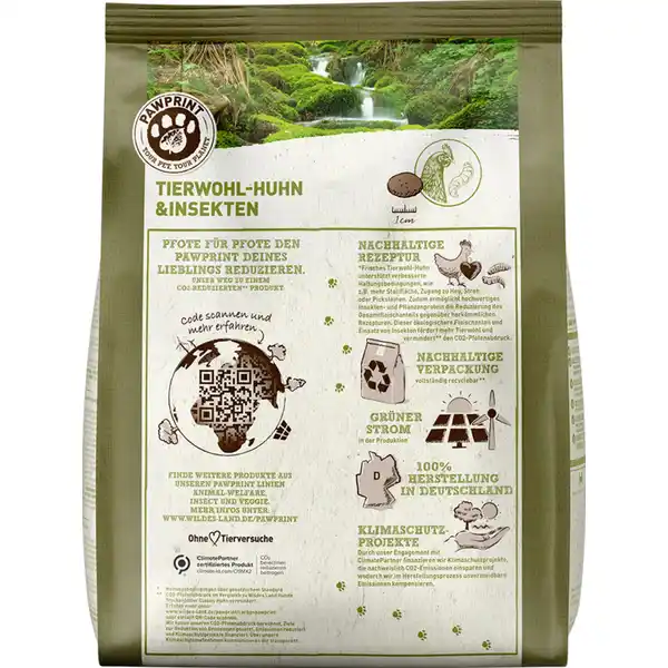 Hundefutter Adult PawPrint Tierwohl Huhn & Insekten