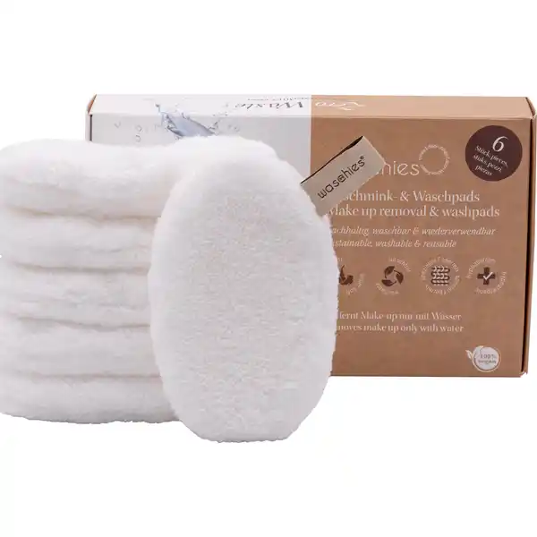 6er Set Abschminkpads weiß