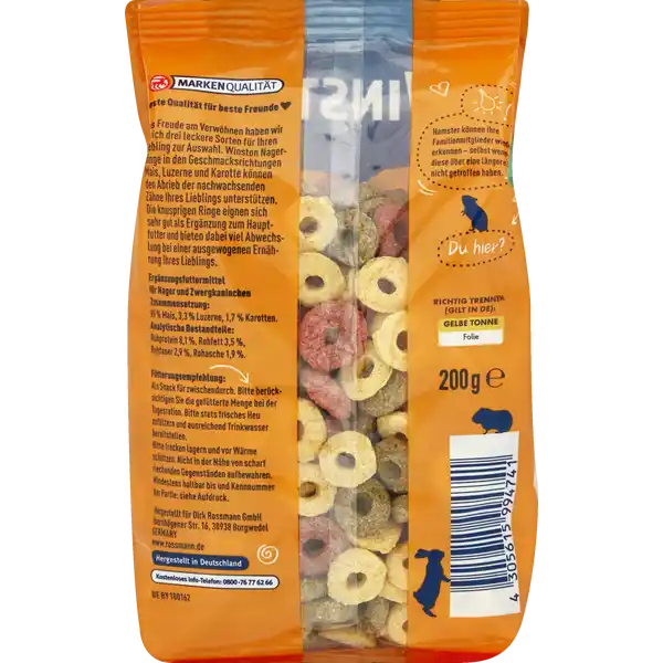 Nager-Ringe mit Mai, Luzerne & Karottengeschmack 200g