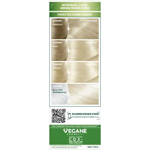 Ultra Crème Coloration Dauerhafte Pflege-Haarfarbe 10.1A Extra kühles Hellblond