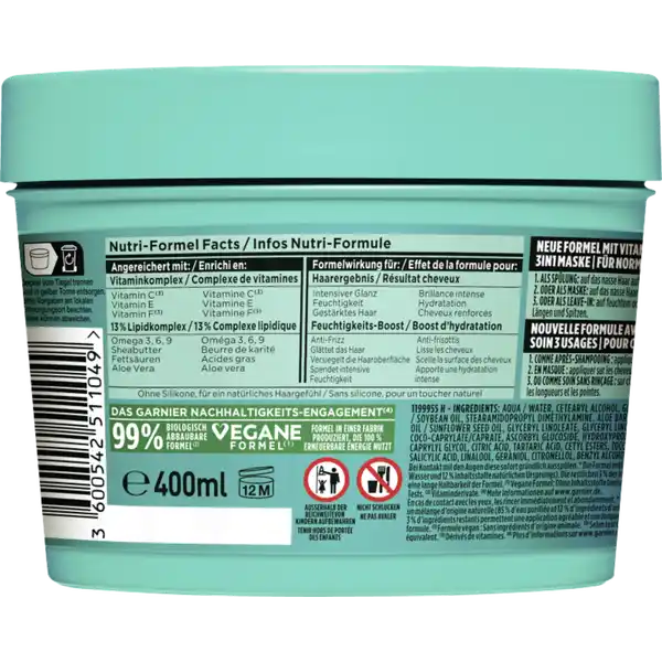 Haarkur Aloe Vera Hair Food 3in1 Maske Normales & Trockenes Haar