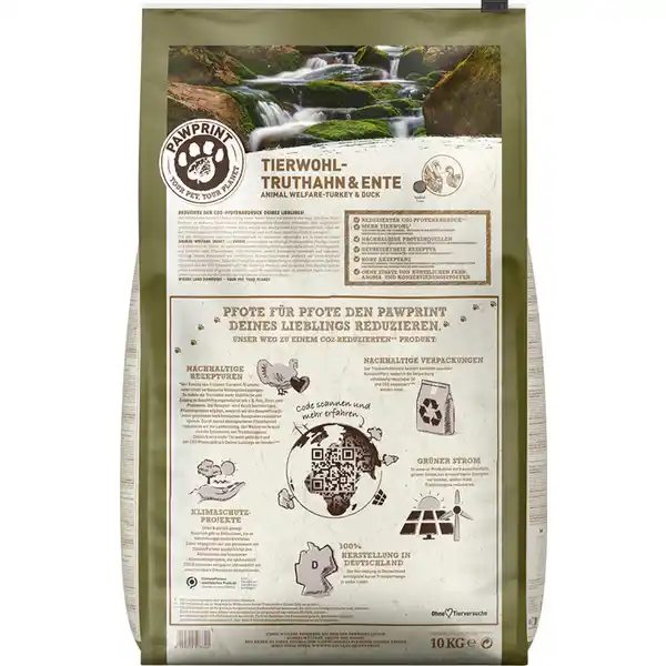 Hundefutter Adult PawPrint Tierwohl Truthahn & Ente