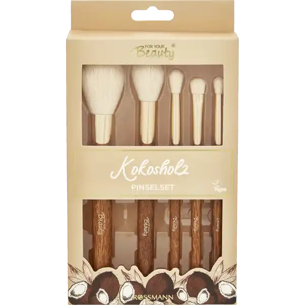 Kokosholz Pinselset 5-teilig