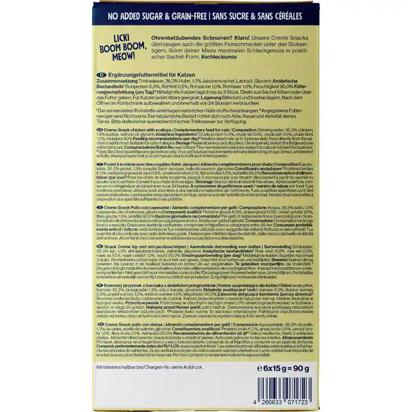 Creme Snack Huhn mit Jakobsmuschel für Katzen