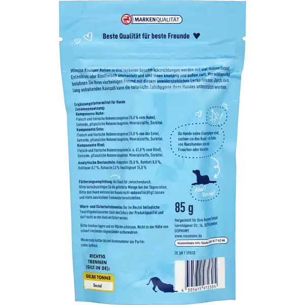 Knusper Rollen mit Hühnerbrust, Entenbrust und Rindfleisch