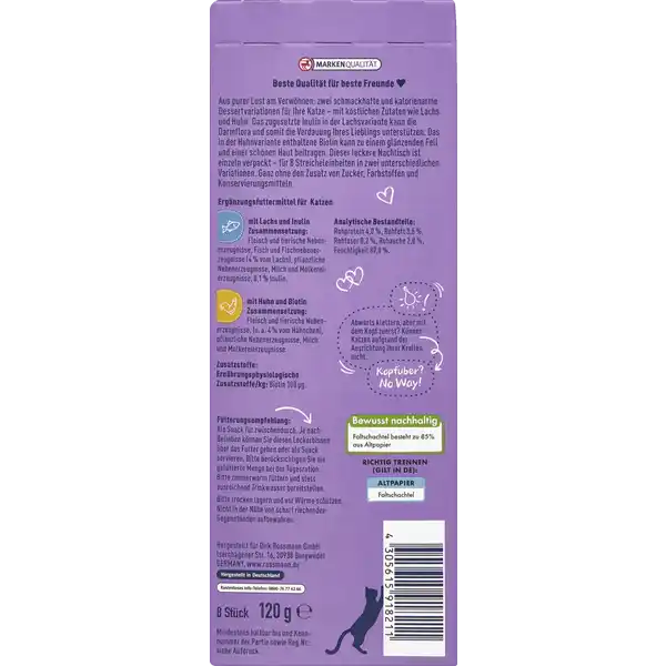 Schleckerli 4x mit Lachs & Inulin, 4x mit Hähnchen & Biotin