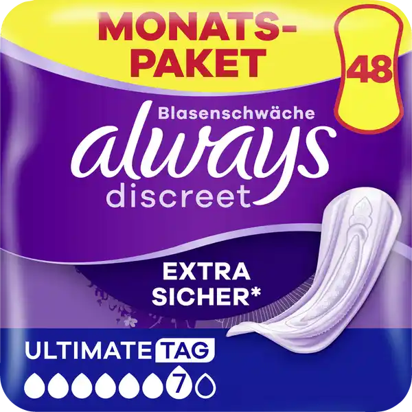 Monatspaket Discreet Inkontinenz Einlagen Ultimate Tag