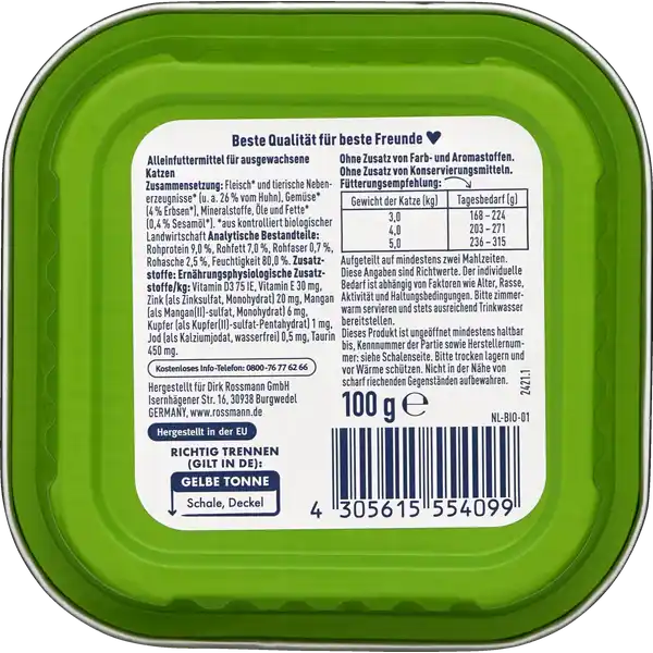 Bio Huhn mit Erbsen & Sesamöl