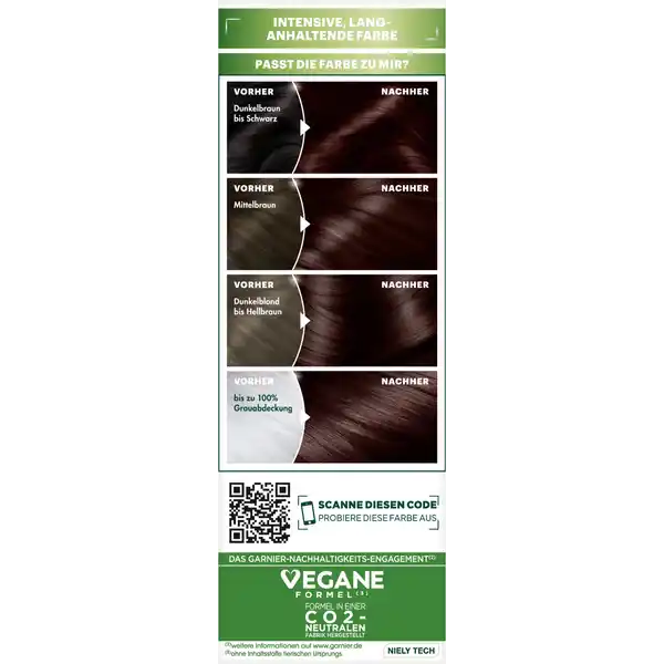 Ultra Crème Coloration Dauerhafte Pflege-Haarfarbe 3.23 Dunkles Diamant Braun