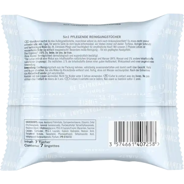 5in1 Pflegende Reinigungstücher Reisegröße