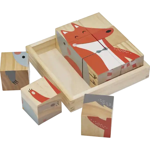 Holzpuzzle mit 6 Motiven