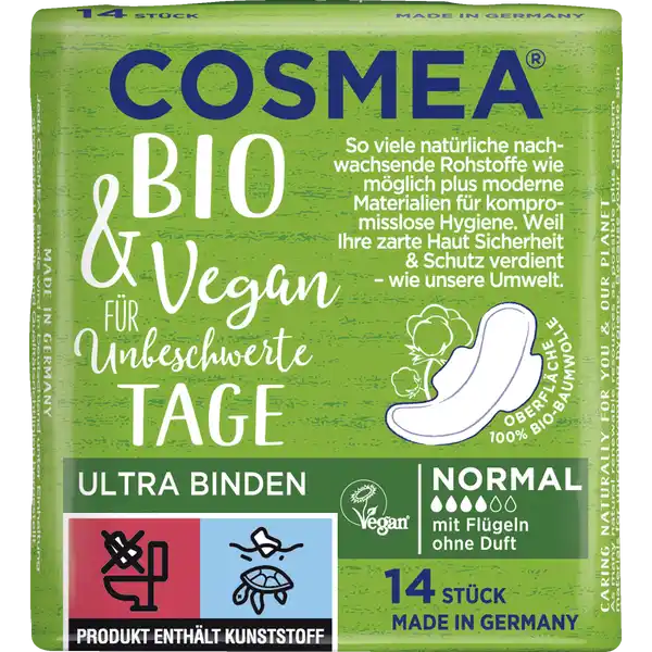 Bio Ultra Binden Normal mit Flügeln ohne Duft