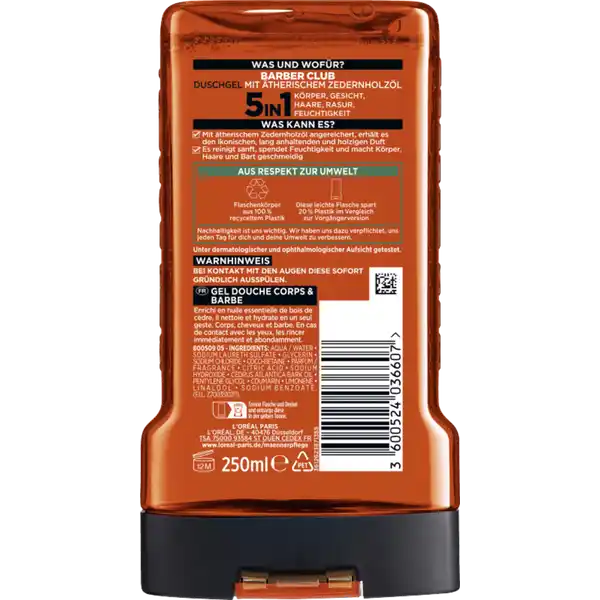 Duschgel BarberClub All-in-1 für Körper, Haare & Bart