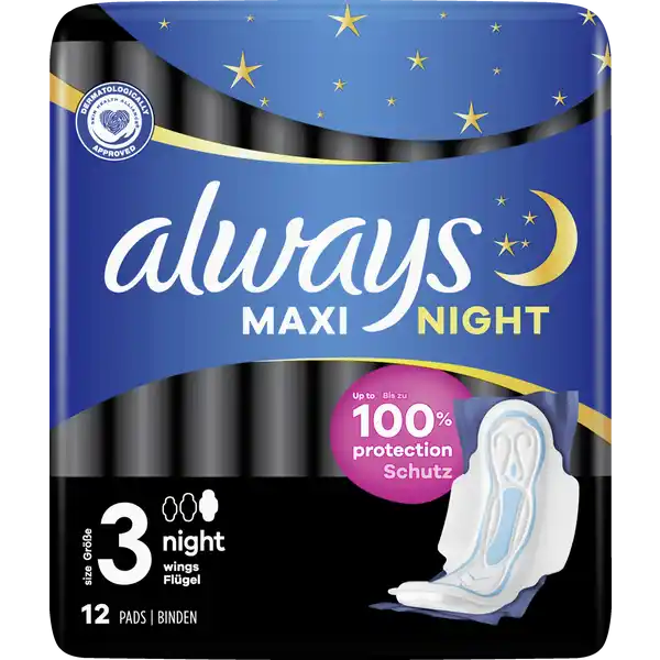 Maxi Damenbinden Night mit Flügeln