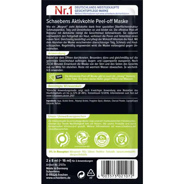 Aktivkohle PEEL-OFF MASKE