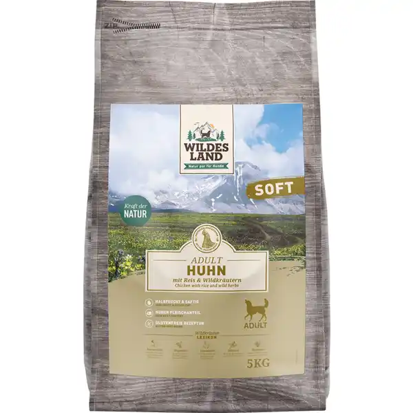 Hundefutter Adult Soft Huhn mit Reis und Wildkräutern