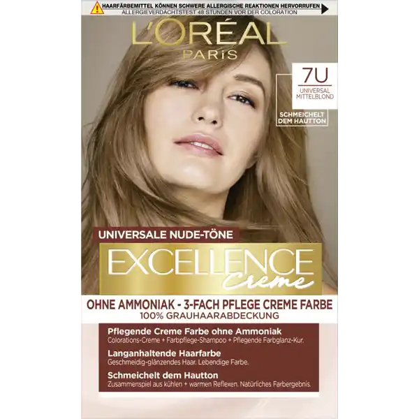 Creme Farbe 7U Universal Mittelblond