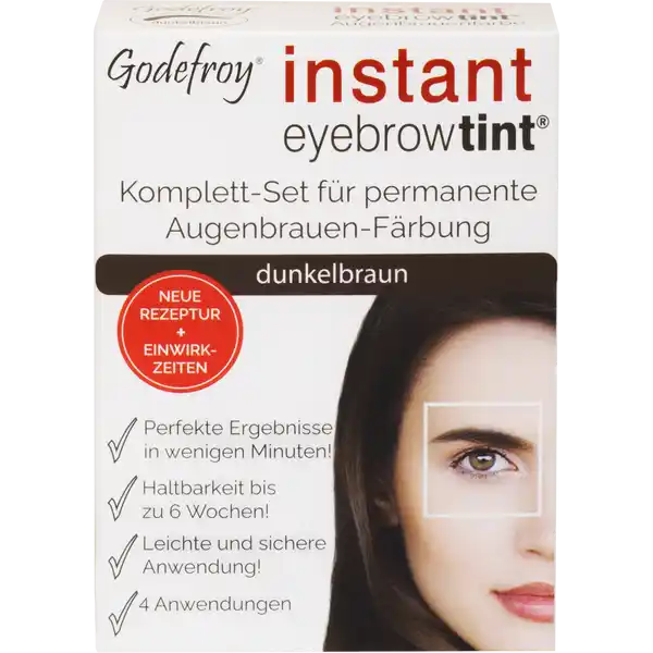 Instant Eyebrow Tint Komplett-Set für permanente Augenbrauen-Färbung dunkelbraun