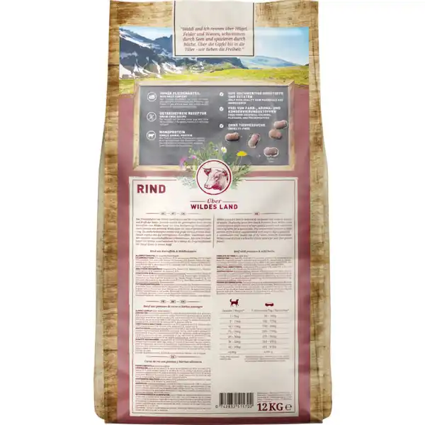 Hundefutter Rind mit Kartoffeln und Wildkräutern