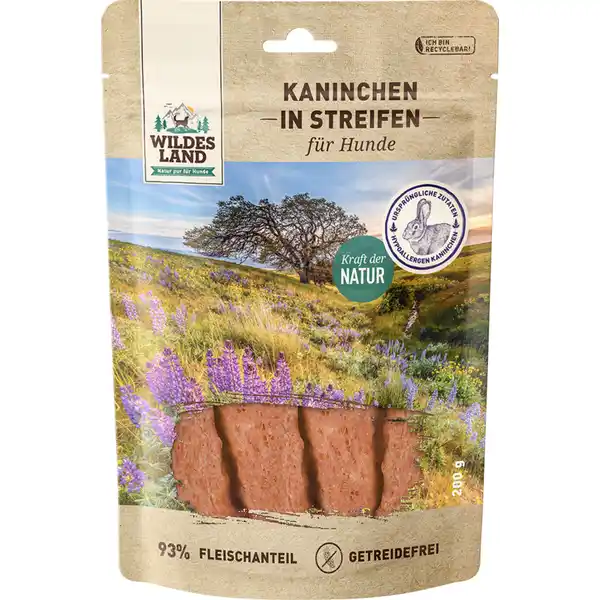 Hundesnack Kaninchenfleisch in Streifen