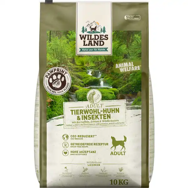 Hundefutter Adult PawPrint Tierwohl Huhn & Insekten