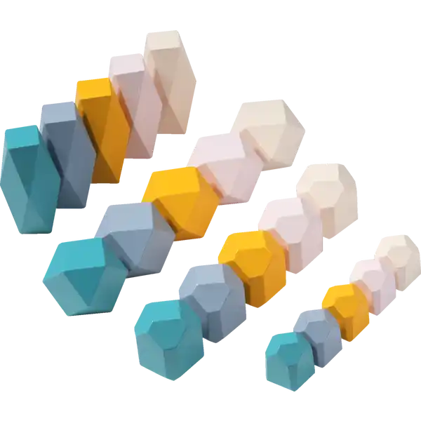 Kleine Holz-Edelsteine