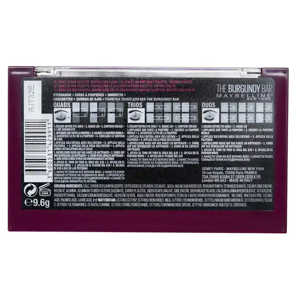 The Burgundy Bar Lidschatten Palette