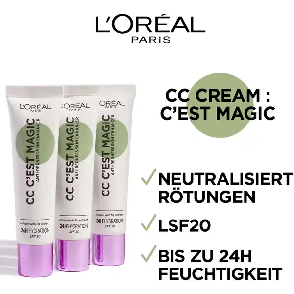 CC Gesichtscreme 5in1 Teint Optimierer Anti-Rötungen Feuchtigkeitsspendend LSF 20