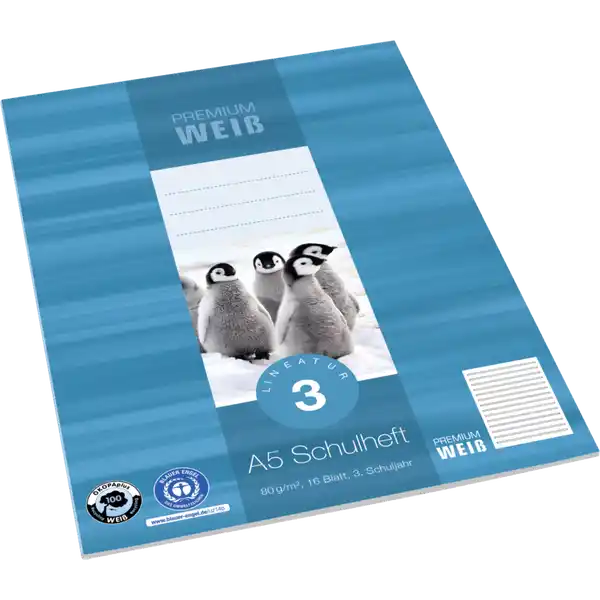 A5 Heft, Lin. 3, 16 Blatt