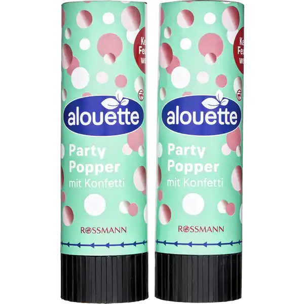 Party Popper mit Konfetti, 2 Stück, farblich sortiert