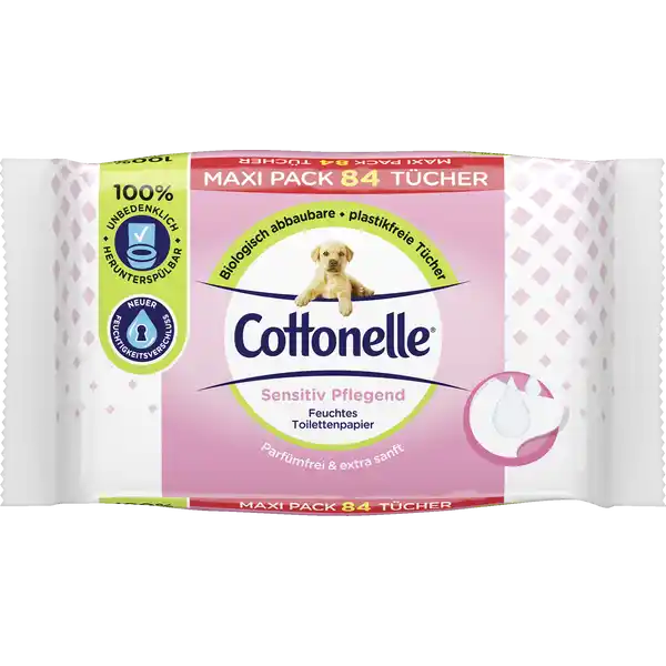 Sensitiv pflegend feuchtes Toilettenpapier, Maxi Pack