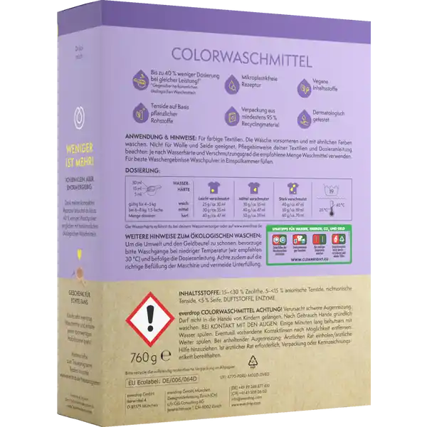 Colorwaschmittel Grapefruit, Patchouli, Apfelblüte 19 WL