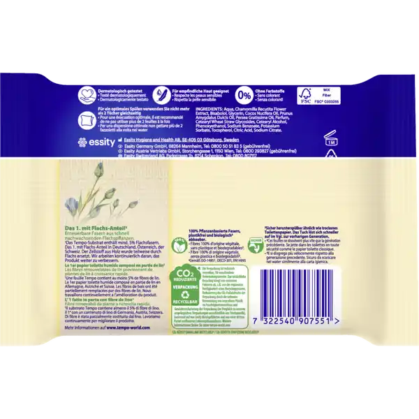 Feuchte Toilettentücher Sanft & Pflegend Kamille