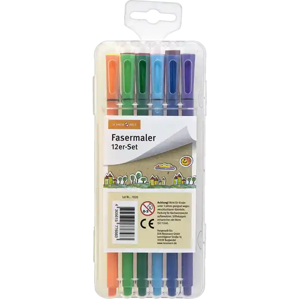 12er Set Fasermaler