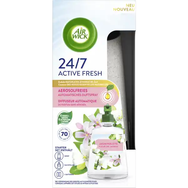 24 / 7 Active Fresh Aerosolfreies Automatisches Duftspray Starter-Set Jasminblüte