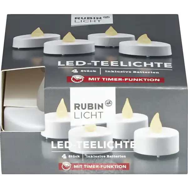4er Set LED-Teelichte