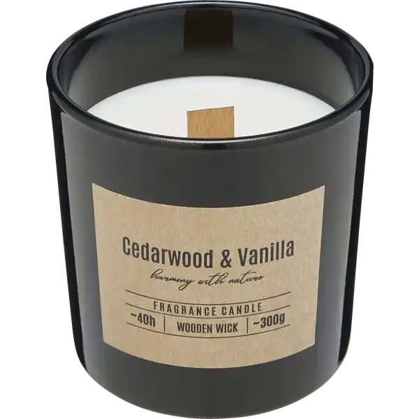 Duftglas mit Holzdocht Cedarwood Vanilla